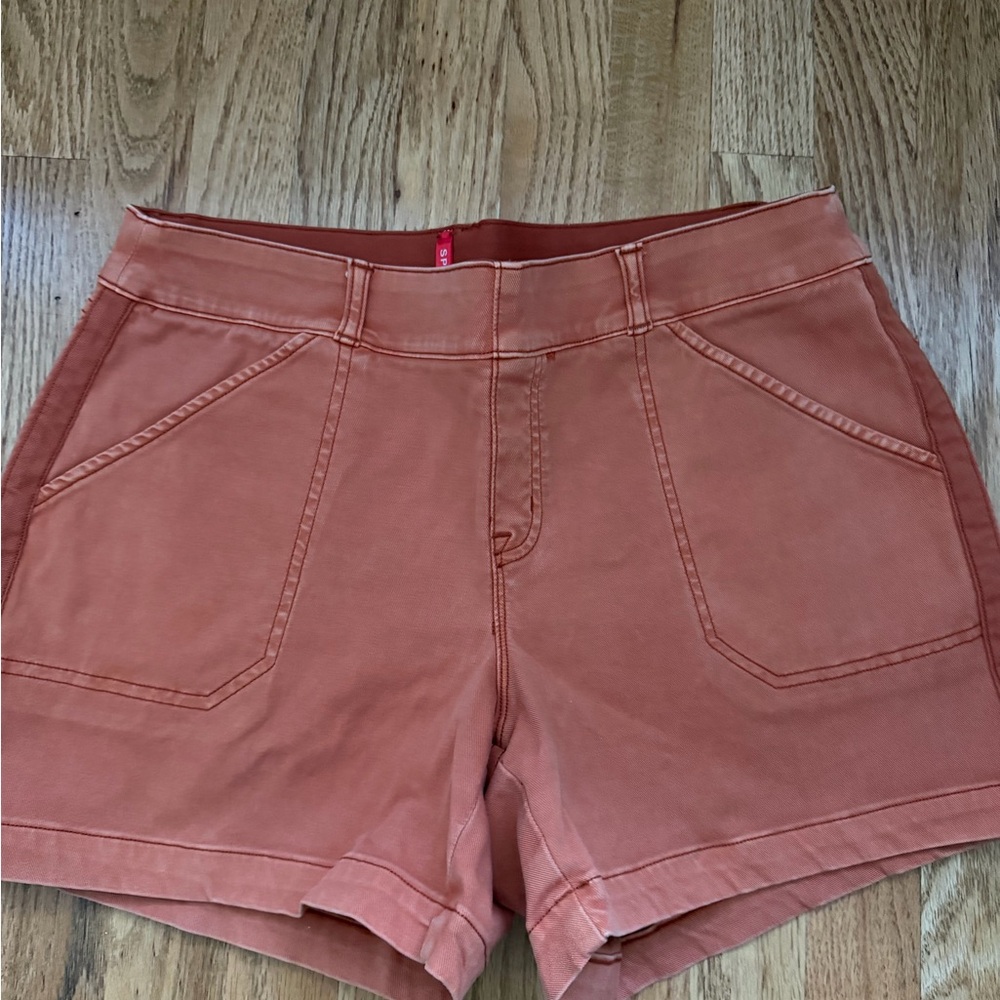 SPANX High-Waist Utility Shorts in Rust